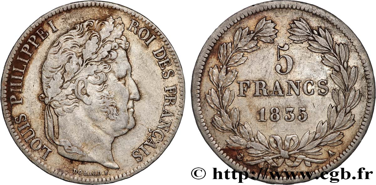 5 francs IIe type Domard 1835 Paris F.324/42 TTB 