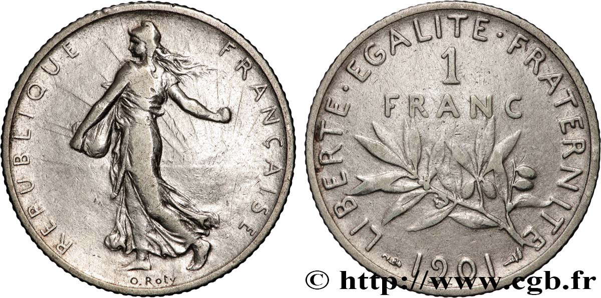 1 franc Semeuse 1901 Paris F.217/6 TB+ 