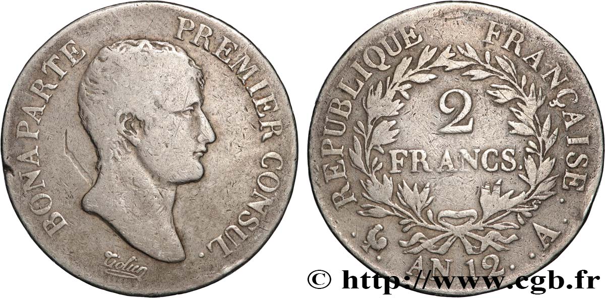 2 francs Bonaparte Premier Consul 1804 Paris F.250/1 fS 