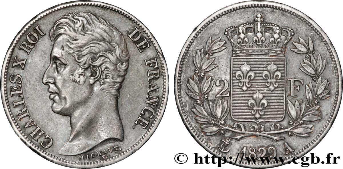 2 francs Charles X 1829 Paris F.258/49 AU 