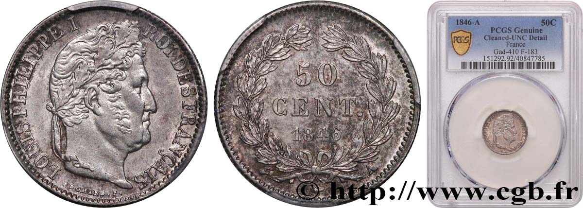 50 centimes Louis-Philippe 1846 Paris F.183/7 VZ+ PCGS