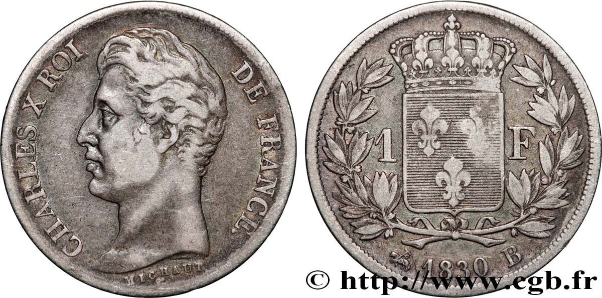 1 franc Charles X 1830 Rouen F.207/55 TB 