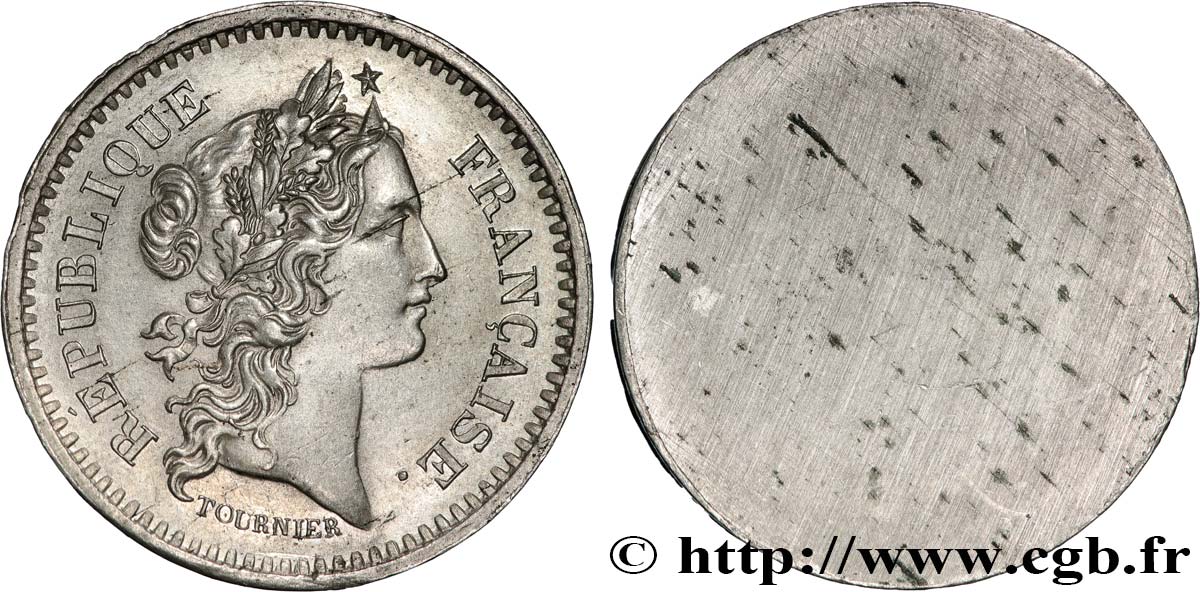 Concours de 20 francs, essai uniface d avers de Tournier n.d. Paris VG.3037 var fST 