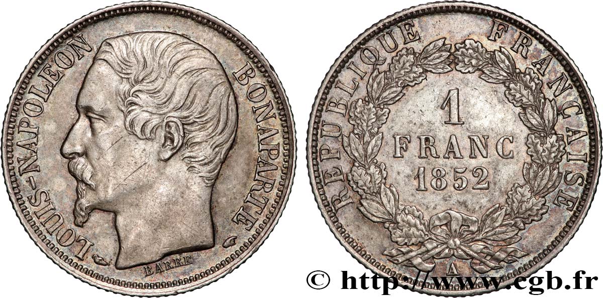 1 franc Louis-Napoléon 1852 Paris F.212/1 AU 