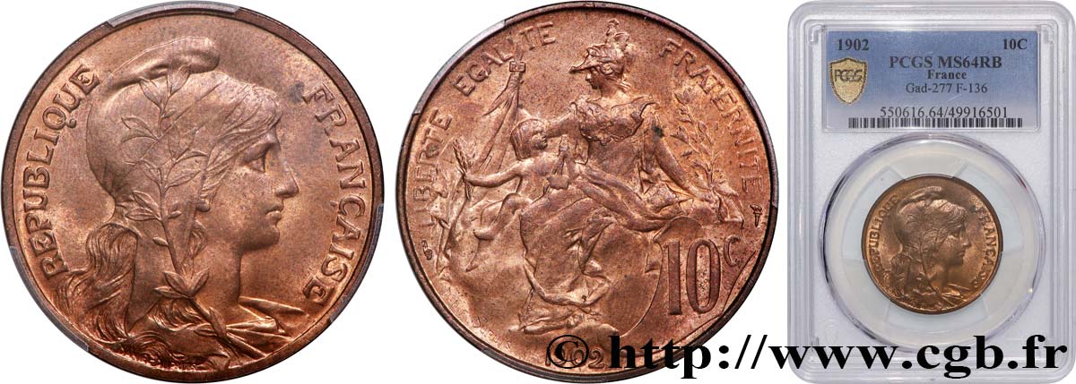 10 centimes Daniel-Dupuis 1902  F.136/11 MS64 PCGS