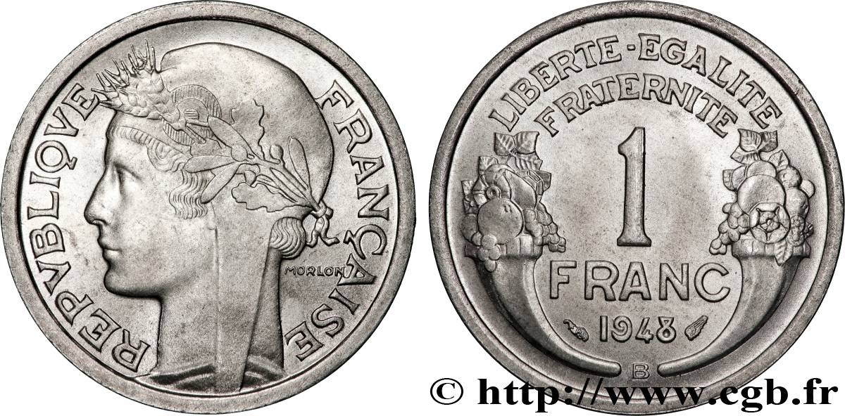 1 franc Morlon, légère 1948 Beaumont-Le-Roger F.221/14 MS63 