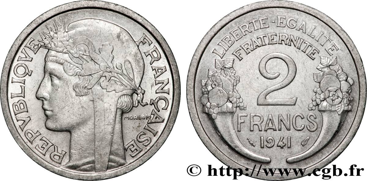 2 francs Morlon, aluminium 1941  F.269/2 AU 