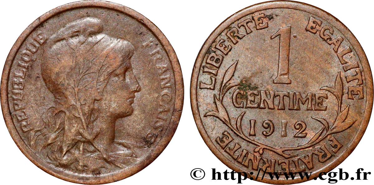 1 centime Daniel-Dupuis 1912  F.105/14 XF 