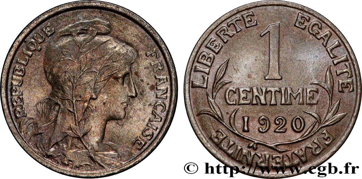 1 centime Daniel-Dupuis 1920  F.105/19 SPL64 