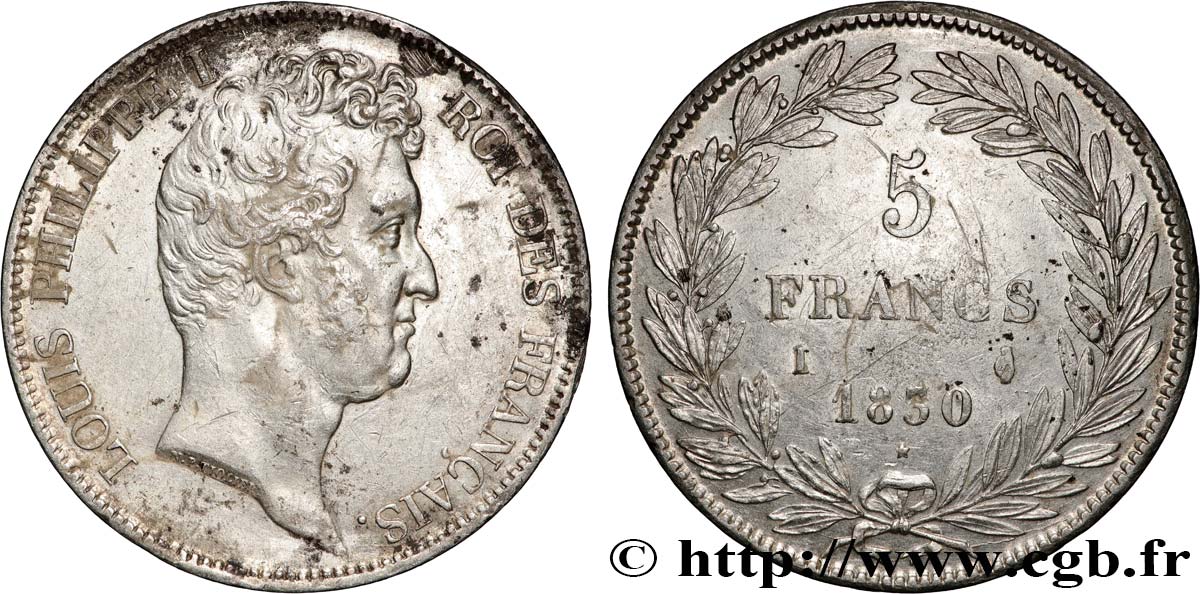 5 francs type Tiolier avec le I, tranche en creux 1830 Limoges F.315/6 q.SPL 