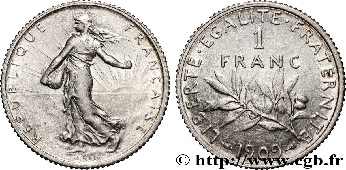 1 franc Semeuse 1909 Paris F.217/14 BB 