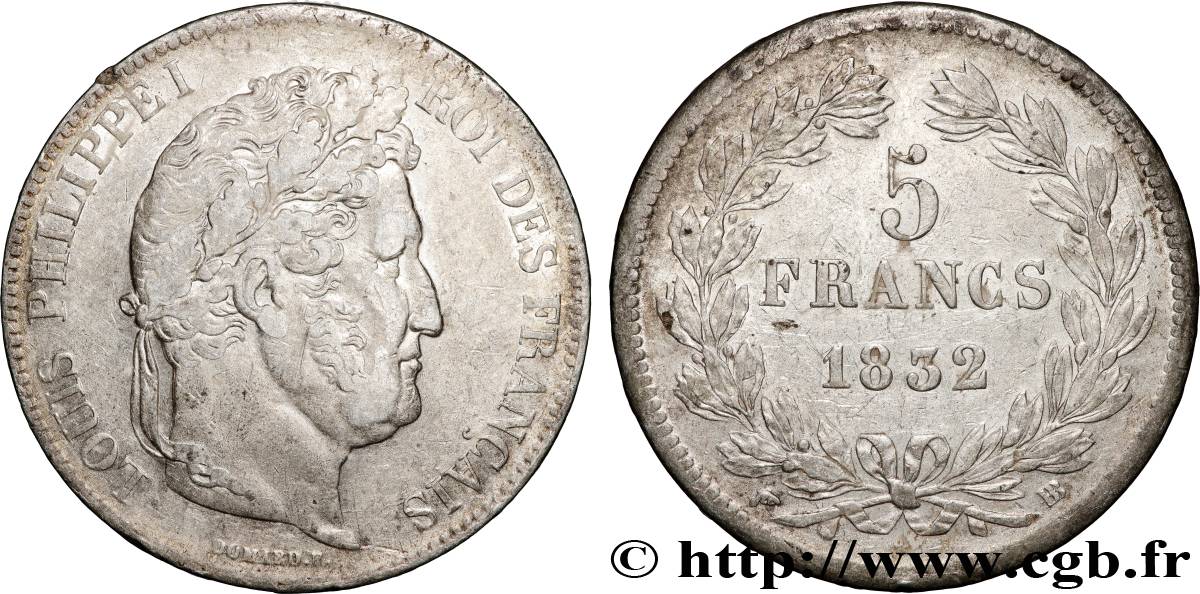 5 francs IIe type Domard 1832 Strasbourg F.324/3 SS 