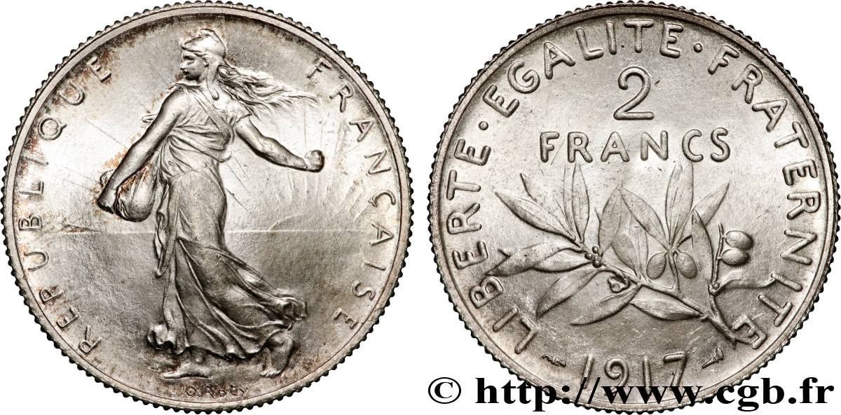 2 francs Semeuse 1917  F.266/19 MS 