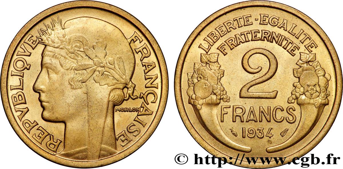 2 francs Morlon 1934  F.268/7 MS62 