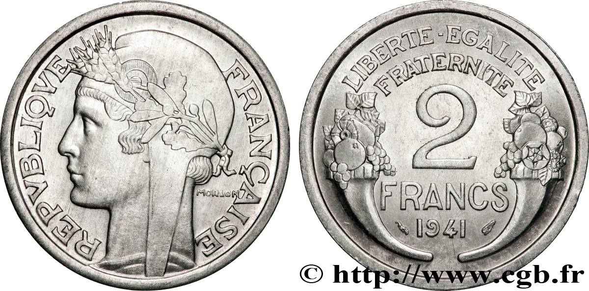 2 francs Morlon, aluminium 1941  F.269/2 VZ62 