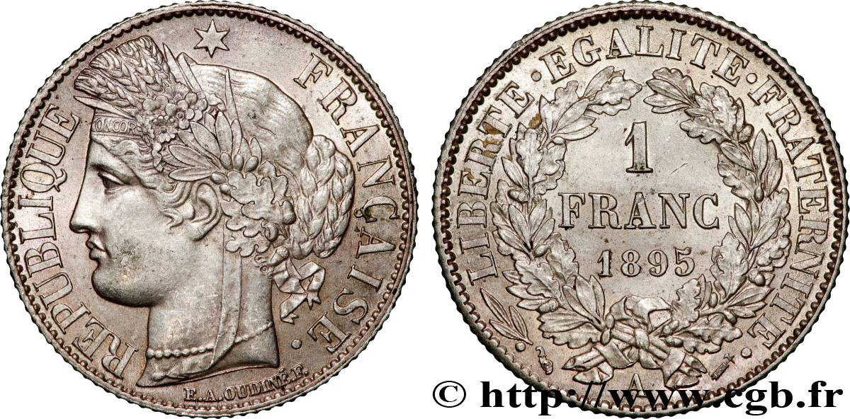 1 franc Cérès, IIIe République 1895 Paris F.216/13 VZ62 