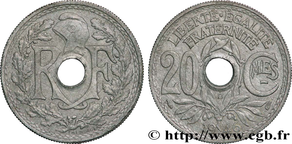 20 centimes Lindauer 1946 Beaumont-Le-Roger F.155/6 TTB+ 