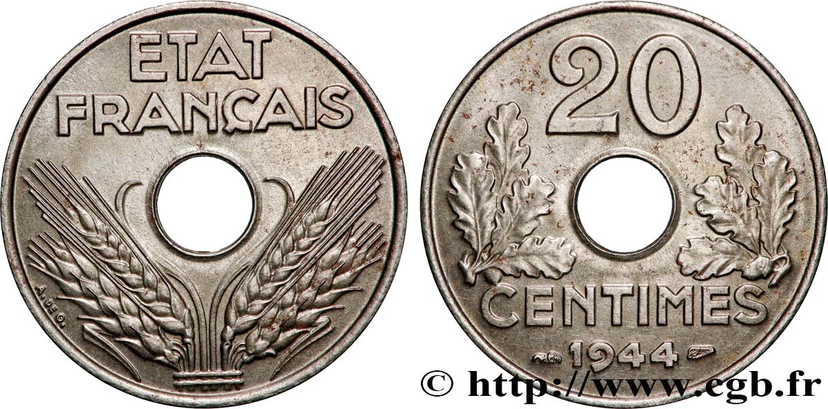 20 centimes fer 1944  F.154/3 AU 