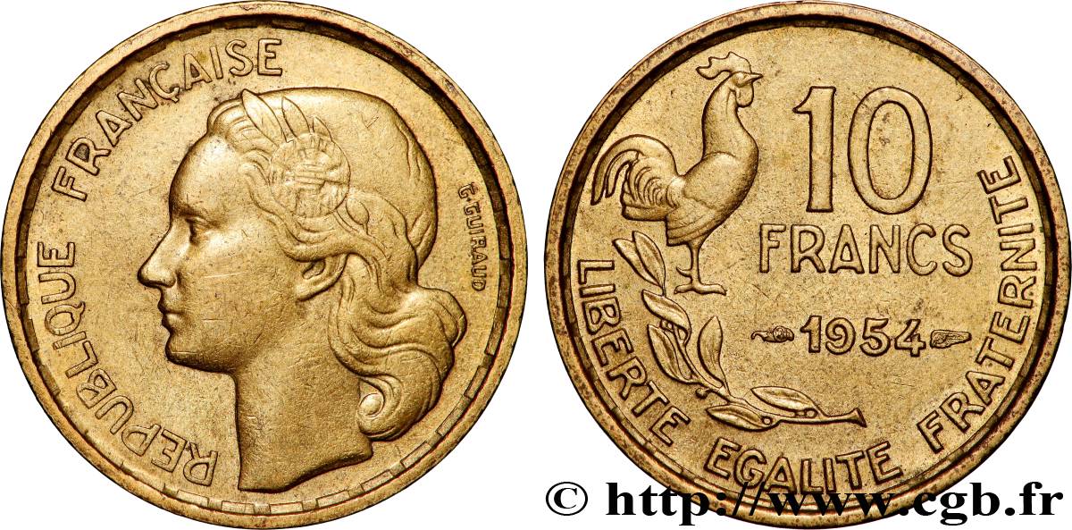 10 francs Guiraud 1954  F.363/10 MBC+ 