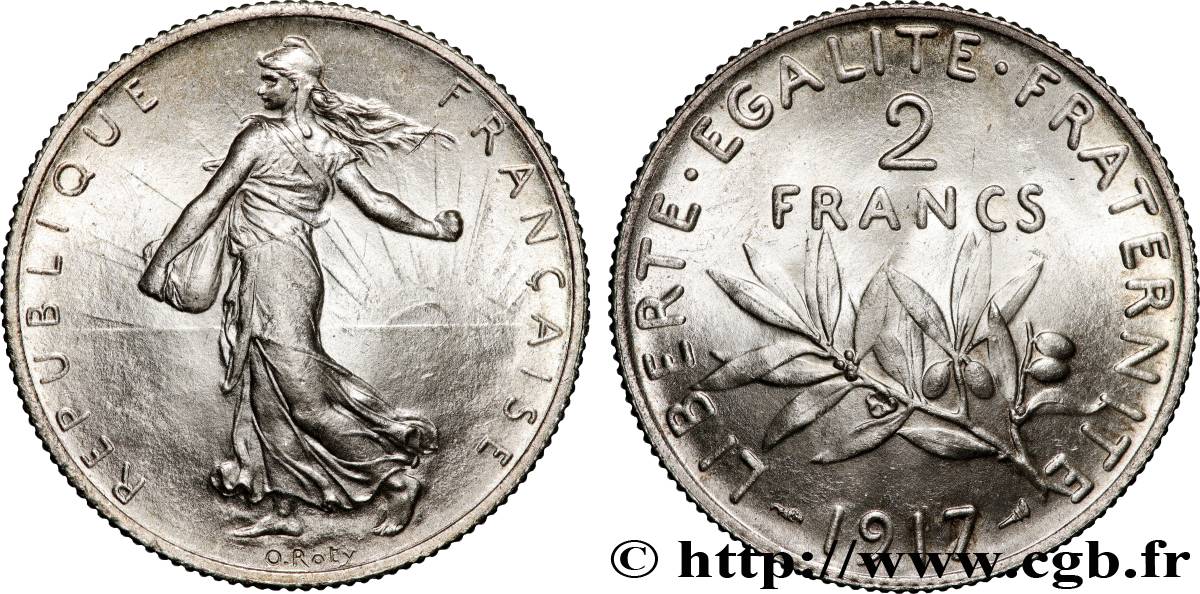 2 francs Semeuse 1917  F.266/19 SC+ 