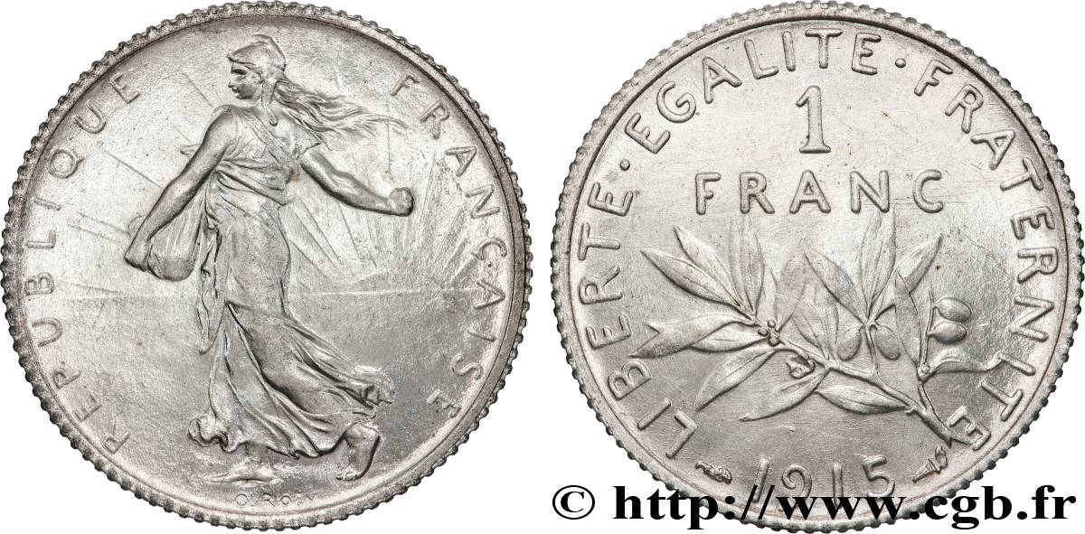 1 franc Semeuse 1915 Paris F.217/21 fST63 