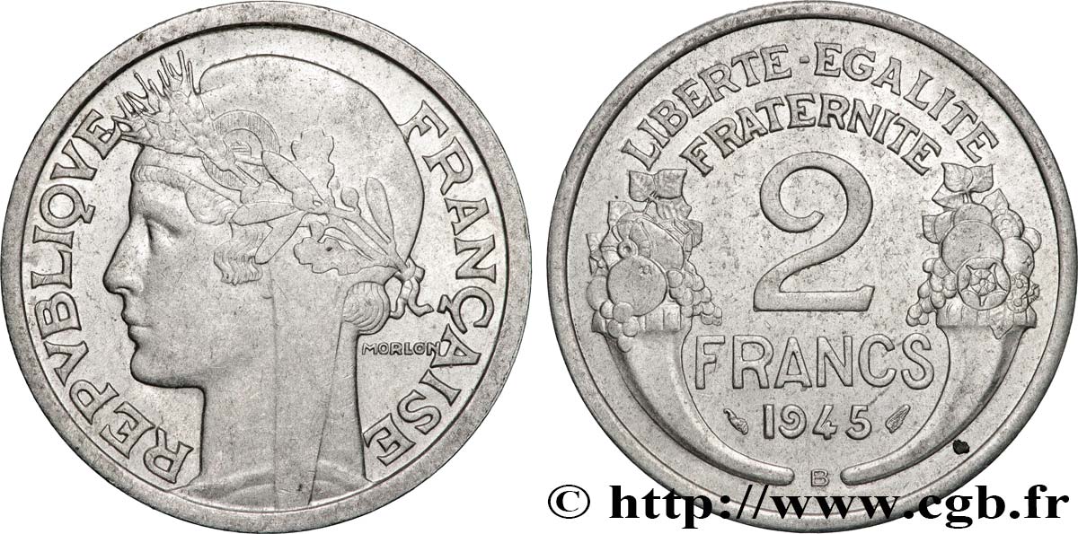 2 francs Morlon, aluminium 1945 Beaumont-Le-Roger F.269/6 SUP55 