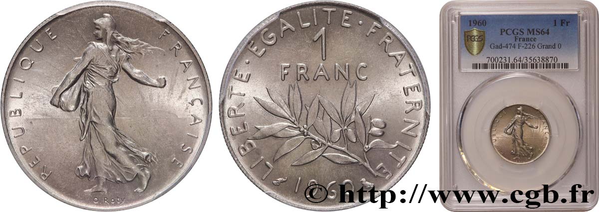 1 franc Semeuse, nickel 1960 Paris F.226/5 MS64 PCGS