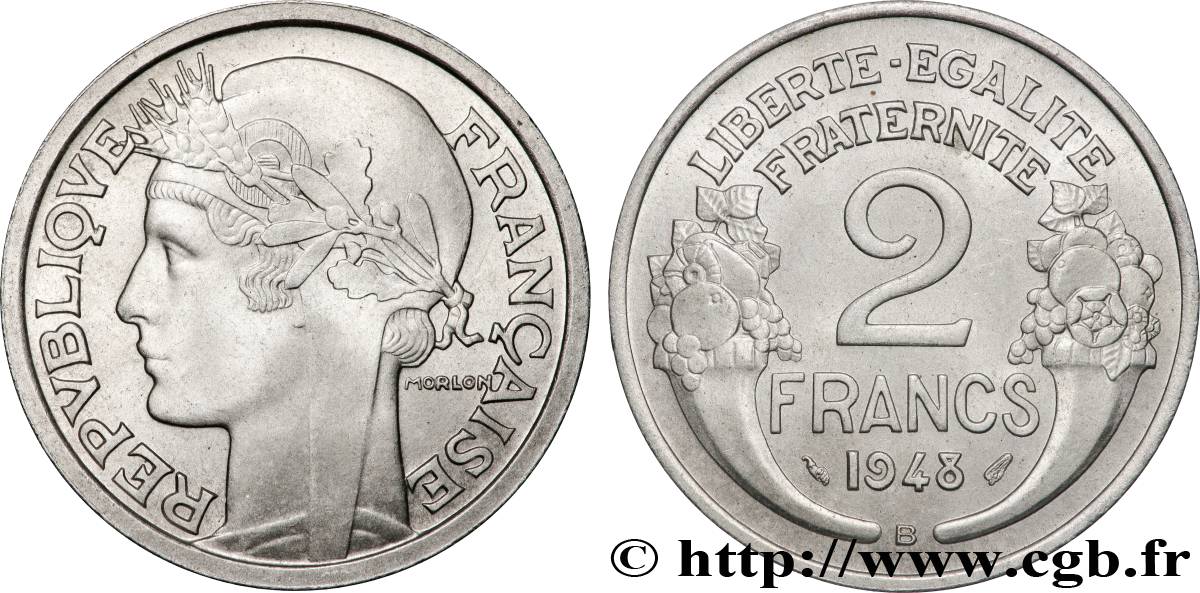 2 francs Morlon, aluminium 1948 Beaumont-Le-Roger F.269/13 fST63 