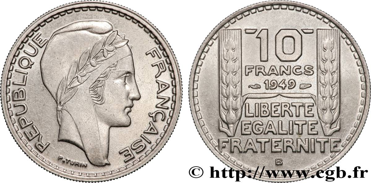 10 francs Turin, petite tête 1949 Beaumont-Le-Roger F.362/7 VZ55 