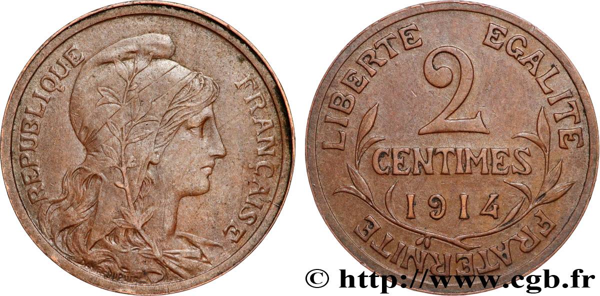 2 centimes Daniel-Dupuis 1914 Paris F.110/17 XF 