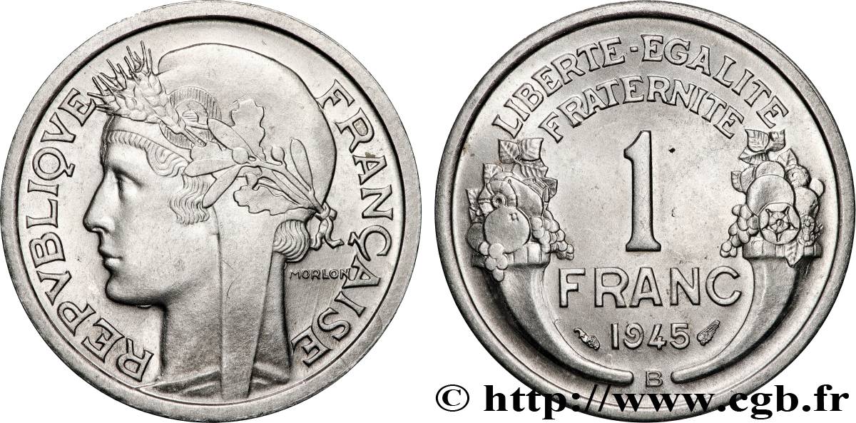 1 franc Morlon, légère 1945 Beaumont-Le-Roger F.221/7 SPL+ 