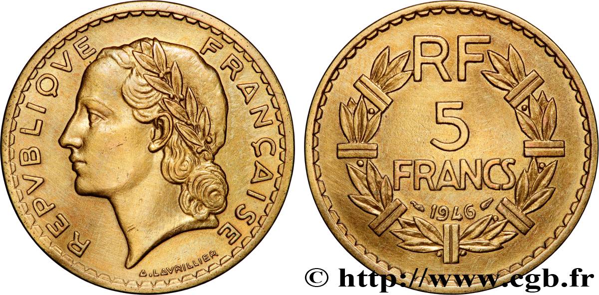 5 francs Lavrillier, bronze-aluminium 1946  F.337/7 AU 