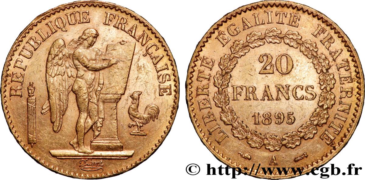 20 francs or Génie, IIIe République 1895 Paris F.533/19 TTB 