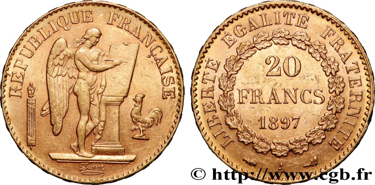 20 francs or Génie, Troisième République 1897 Paris F.533/22 TTB+ 