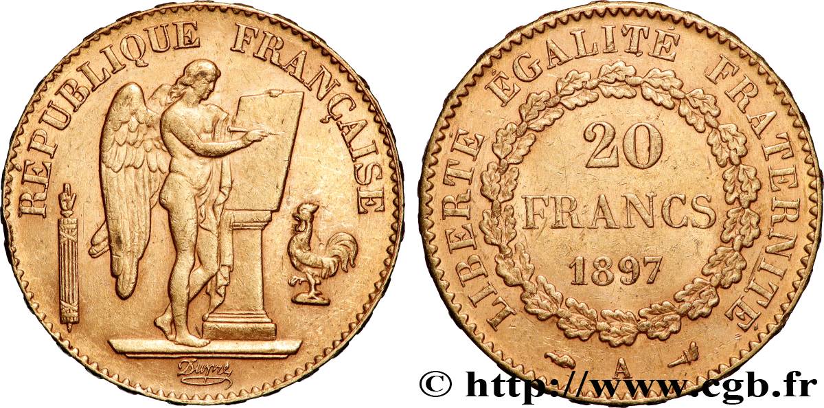 20 francs or Génie, Troisième République 1897 Paris F.533/22 TTB+ 