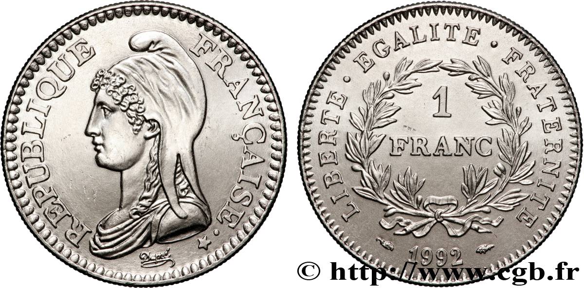 1 franc République 1992  F.229/2 SPL63 