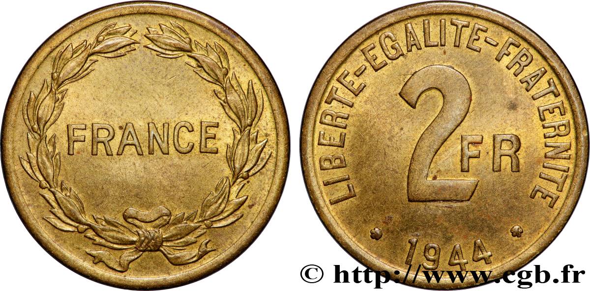 2 francs France 1944  F.271/1 SPL60 