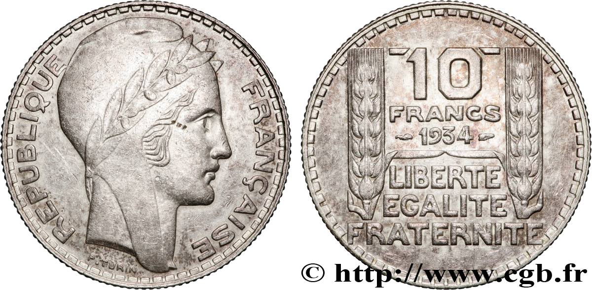 10 francs Turin 1934  F.360/7 TTB 