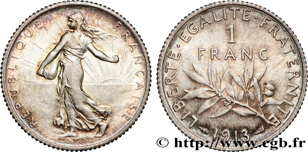 1 franc Semeuse 1913 Paris F.217/18 AU 