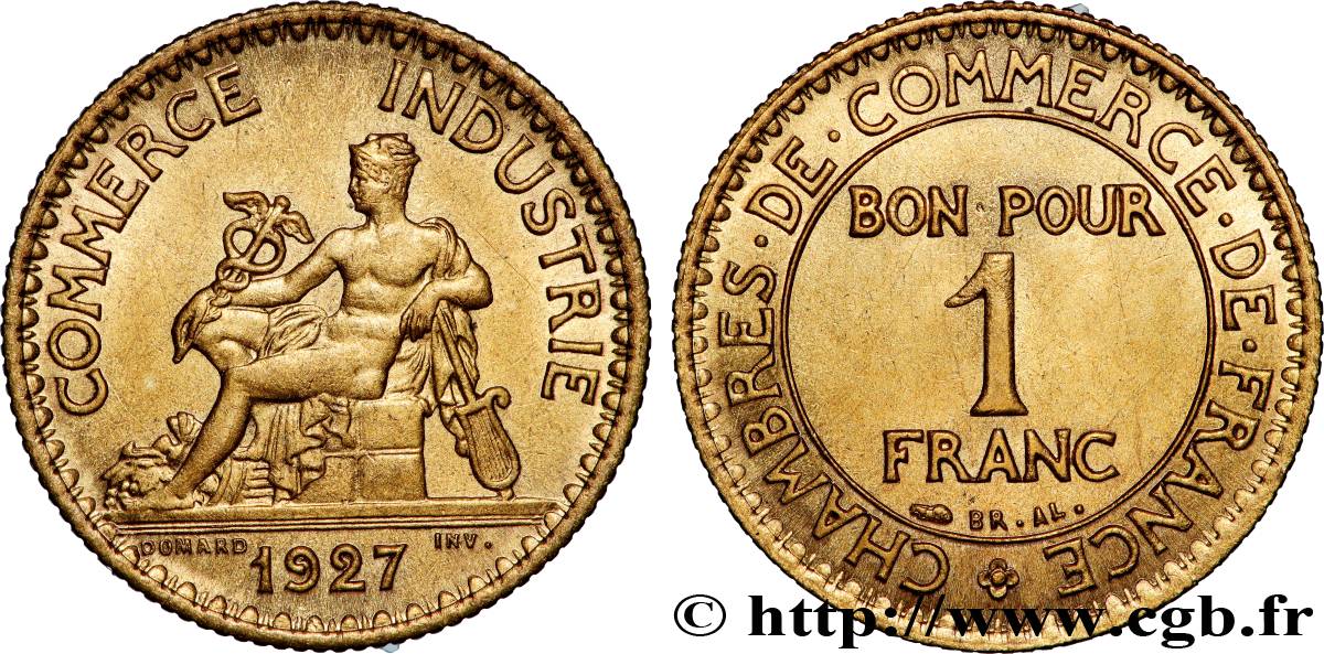 1 franc Chambres de Commerce 1927 Paris F.218/9 EBC61 