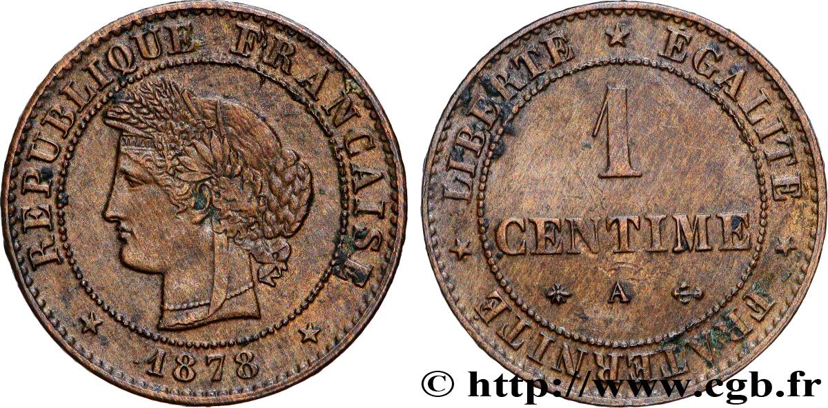 1 centime Cérès 1878 Paris F.104/7 AU 