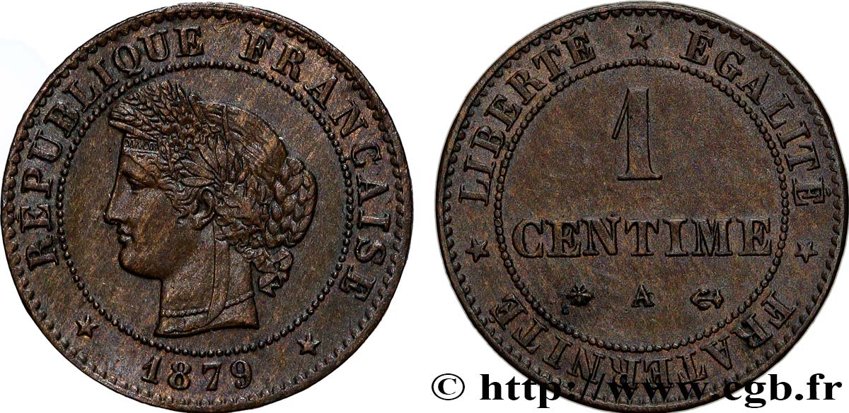 1 centime Cérès 1879 Paris F.104/9 AU55 