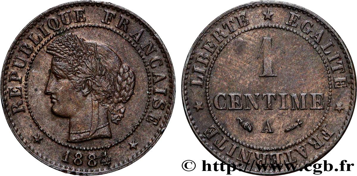 1 centime Cérès 1884 Paris F.104/11 AU 