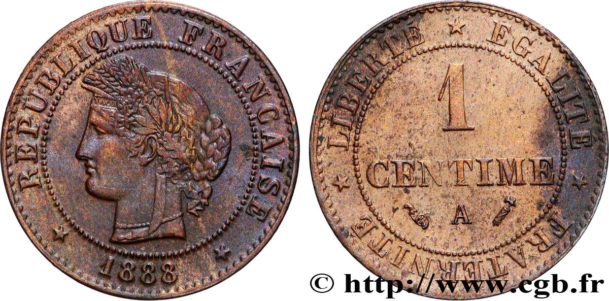 1 centime Cérès 1888 Paris F.104/15 AU 