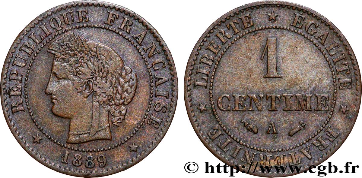 1 centime Cérès 1889 Paris F.104/16 MB35 