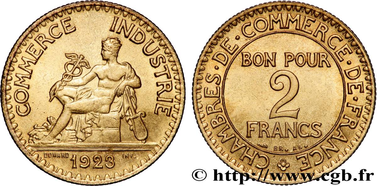 2 francs Chambres de Commerce 1923  F.267/5 AU 