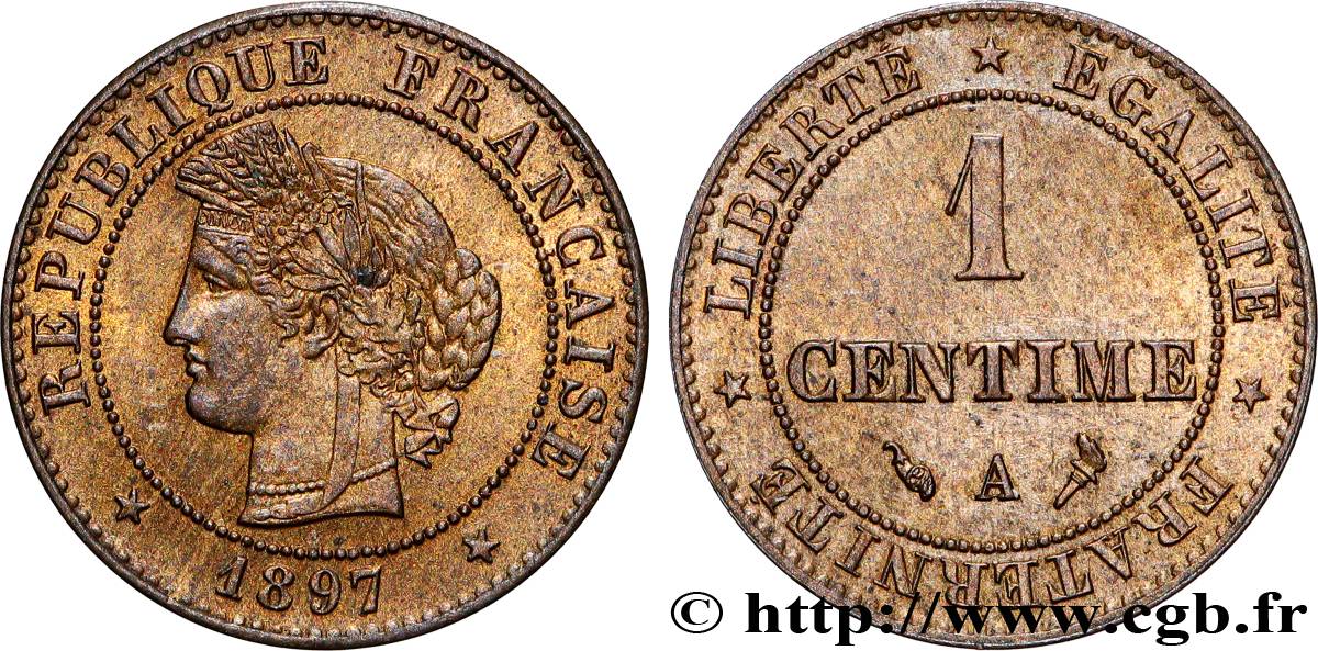 1 centime Cérès 1897 Paris F.104/24 AU58 