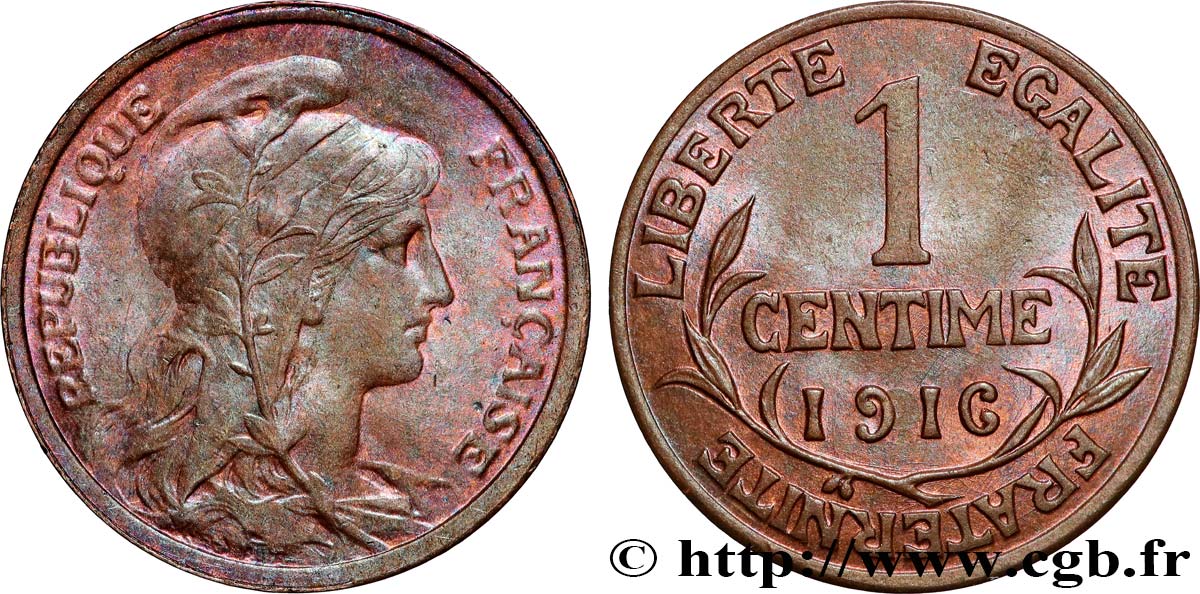 1 centime Daniel-Dupuis 1916 Paris F.105/17 SUP+ 