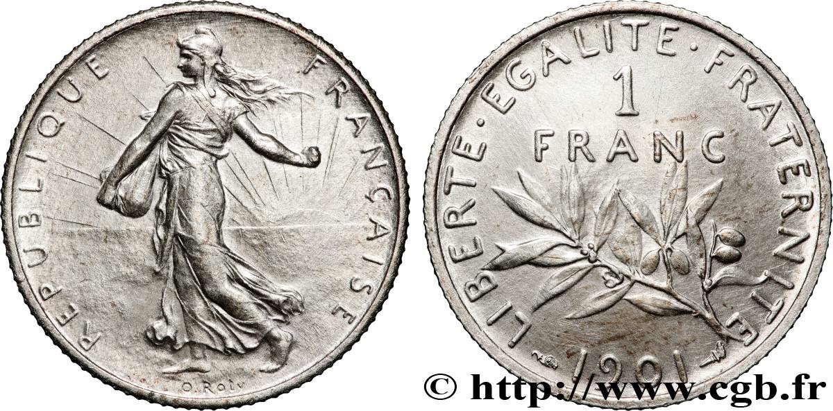 1 franc Semeuse 1901 Paris F.217/6 fVZ 