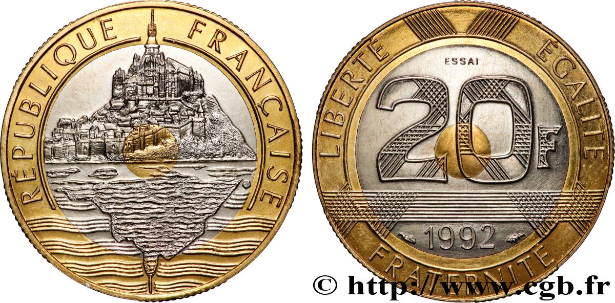 Essai de 20 francs Mont Saint-Michel 1992 Pessac F.403/1 MS 